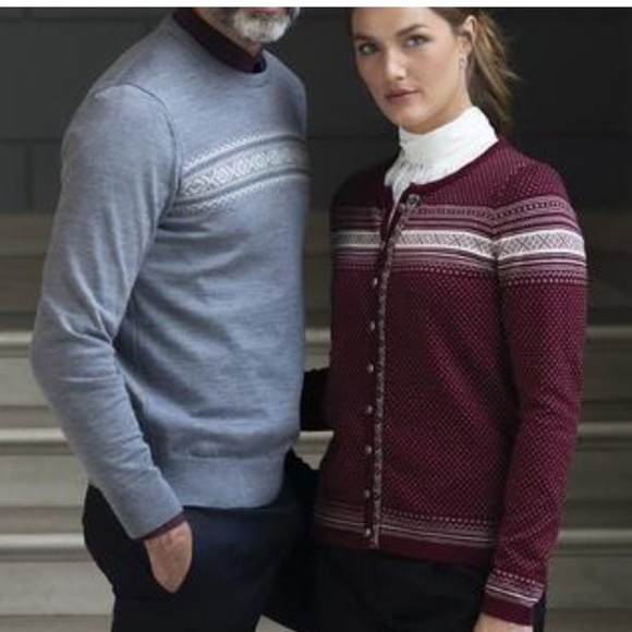 Dale of Norway Hedda Fair Isle Cardigan Sweater Long Sleeve Merino Wool Medium - Picture 2 of 10